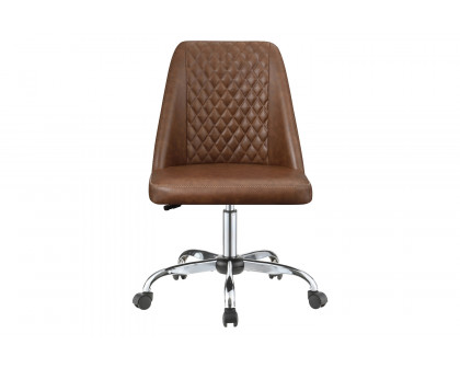 Coaster Upholstered Tufted Back Office Chair - Brown/Chrome