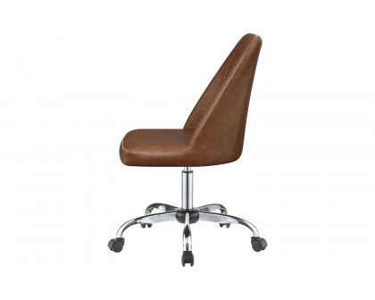 Coaster Upholstered Tufted Back Office Chair - Brown/Chrome