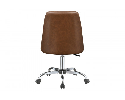 Coaster Upholstered Tufted Back Office Chair - Brown/Chrome