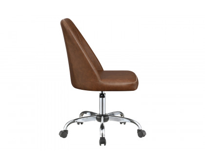 Coaster Upholstered Tufted Back Office Chair - Brown/Chrome