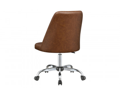 Coaster Upholstered Tufted Back Office Chair - Brown/Chrome