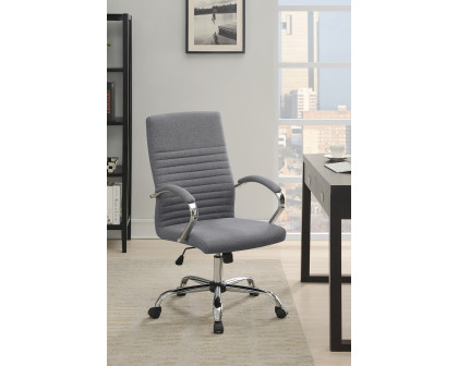 Coaster - Upholstered Office Chair With Casters 881217 in Gray/Chrome