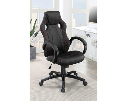 Coaster - Arched Armrest Upholstered Office Chair in Black