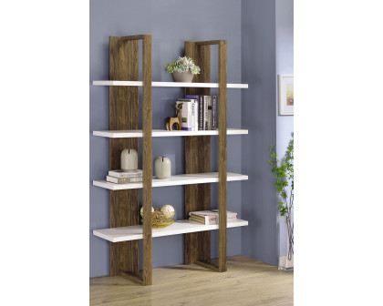 Coaster Danbrook Bookcase with 4 Full-Length Shelves - Aged Walnut/White