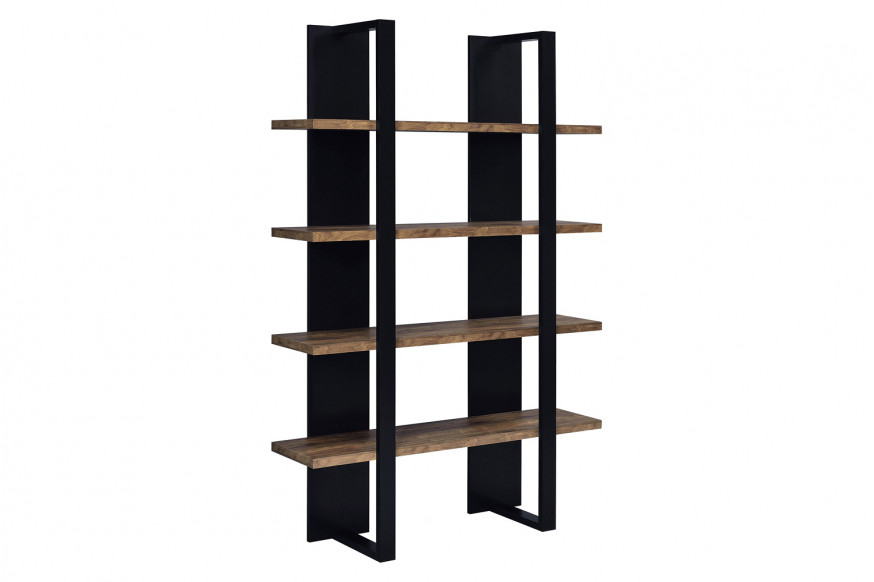 Coaster™ Danbrook Bookcase with 4 Full-Length Shelves - Black/Aged Walnut