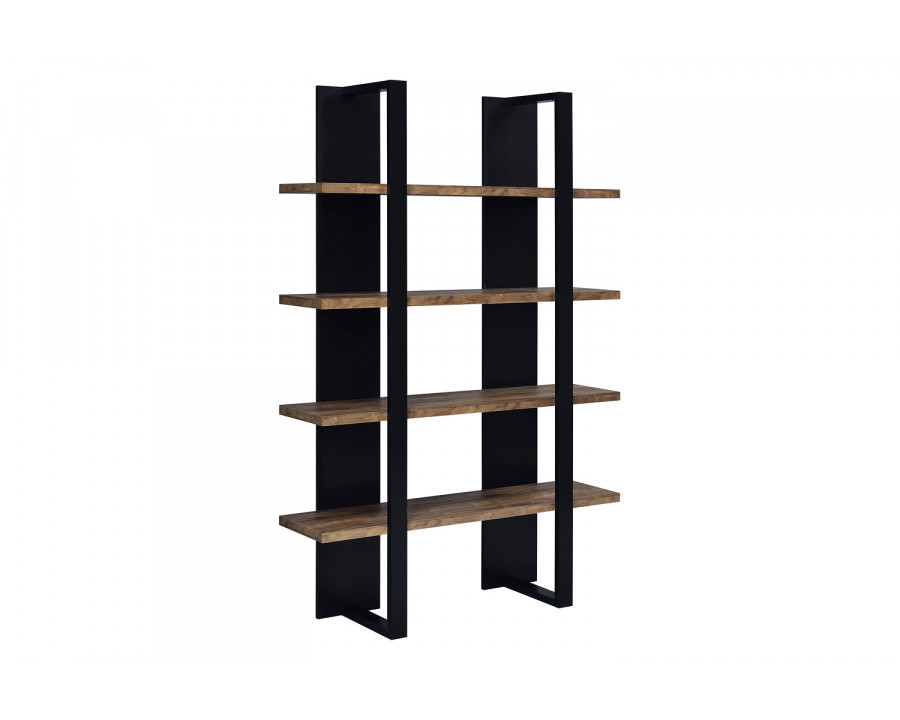 Coaster Danbrook Bookcase with 4 Full-Length Shelves - Black/Aged Walnut