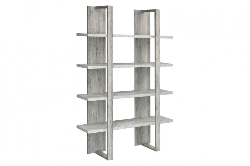 Coaster™ Danbrook Bookcase with 4 Full-Length Shelves - Gray Driftwood/Cement