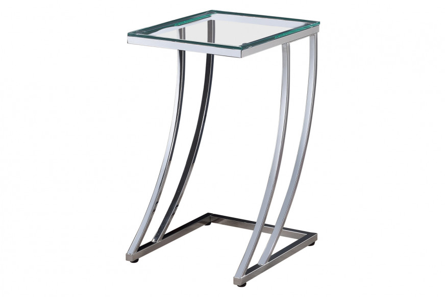 Coaster™ Rectangular Top Accent Table - Chrome/Clear