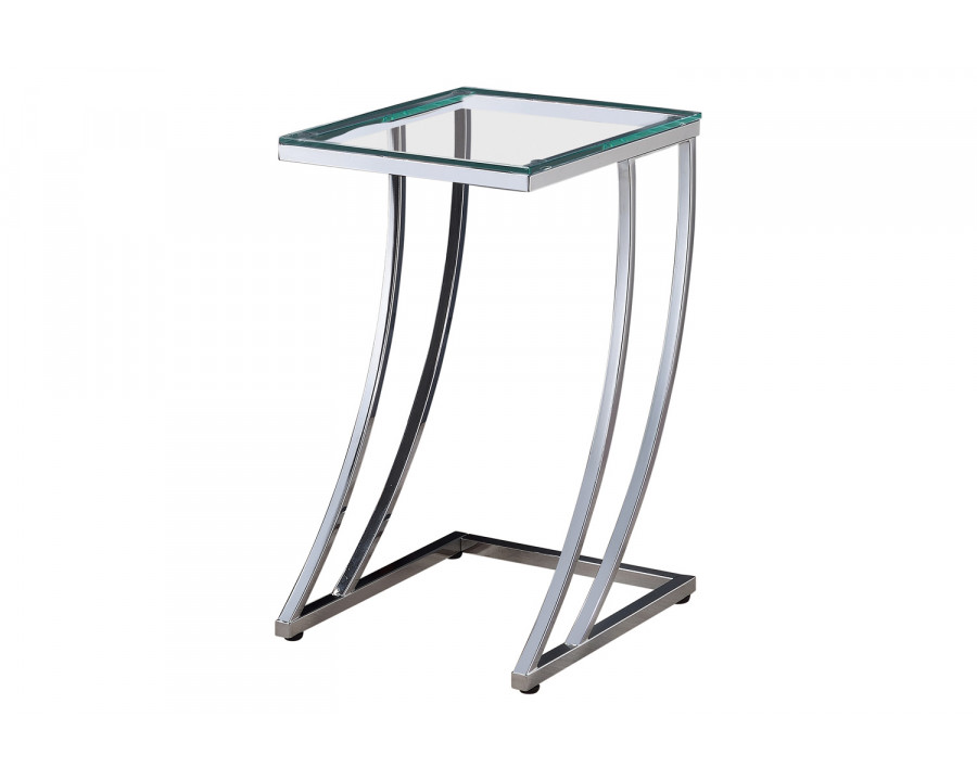 Coaster - Rectangular Top Accent Table in Chrome/Clear