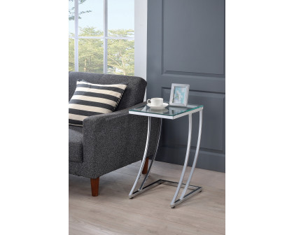 Coaster™ Rectangular Top Accent Table - Chrome/Clear