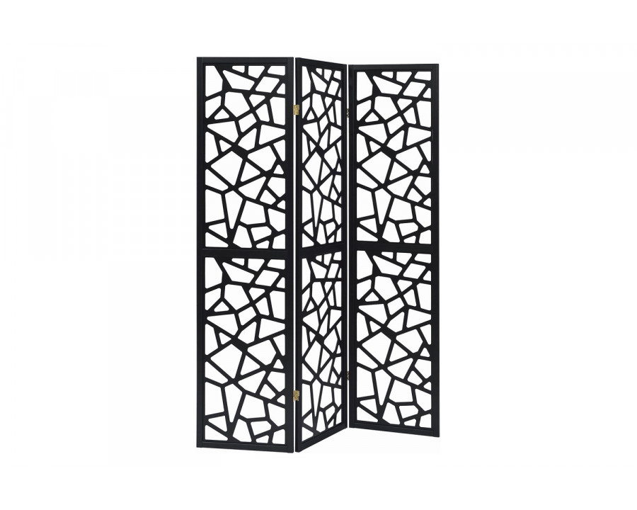 Coaster - 3-Panel Open Mosaic Pattern Room in Divider Black