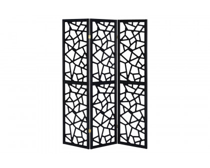 Coaster - 3-Panel Open Mosaic Pattern Room in Divider Black