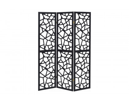 Coaster - 3-Panel Open Mosaic Pattern Room in Divider Black