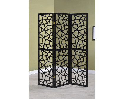 Coaster - 3-Panel Open Mosaic Pattern Room in Divider Black