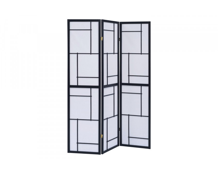 Coaster - 3-Panel Folding Floor Screen in Black/White