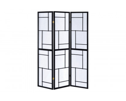 Coaster - 3-Panel Folding Floor Screen in Black/White