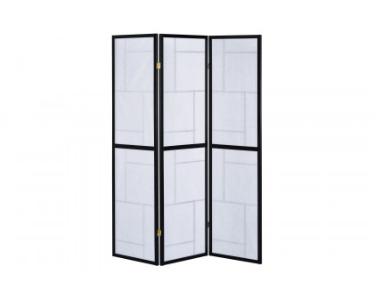 Coaster - 3-Panel Folding Floor Screen in Black/White