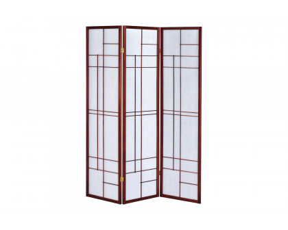 Coaster - 3-Panel Folding Floor Screen in White/Cherry