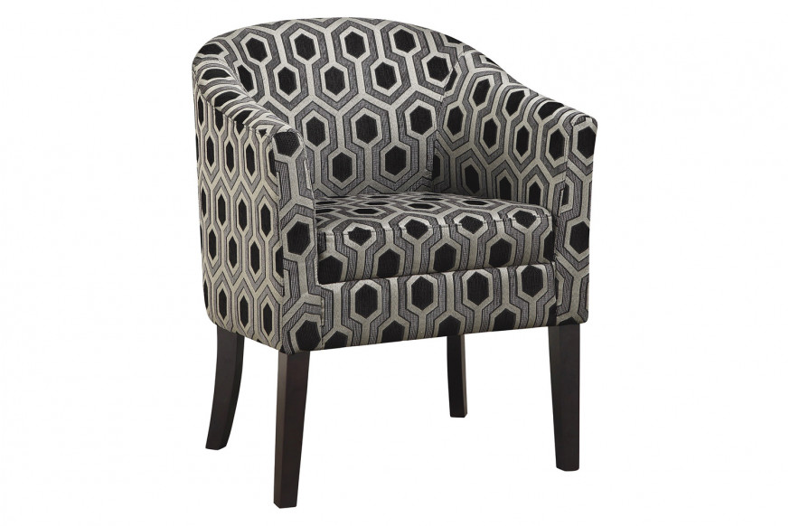 Coaster™ Hexagon Patterned Accent Chair - Gray/Black