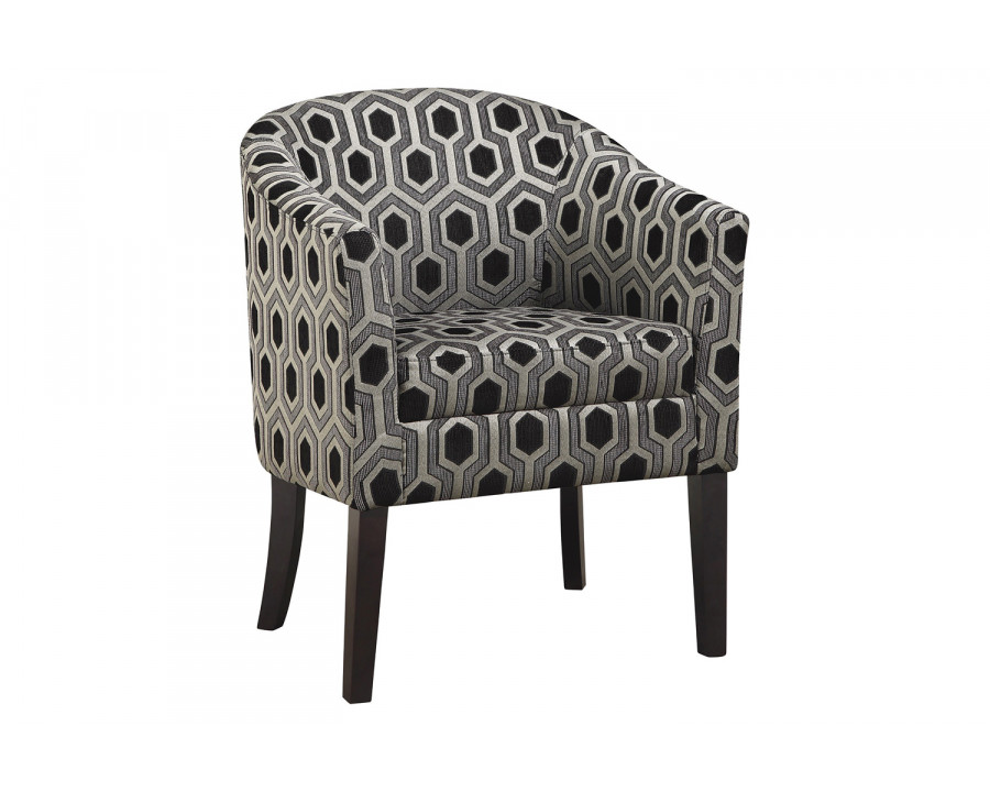 Coaster - Hexagon Patterned Accent Chair in Gray/Black