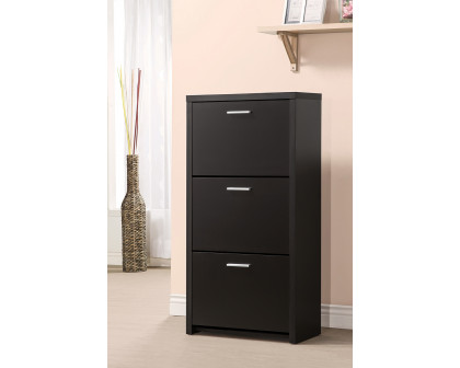 Coaster - 3-Drawer Shoe Cabinet in Black