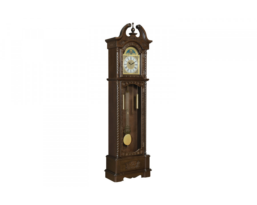 Coaster - Grandfather Clock With Chime in Golden Brown