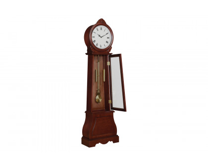 Coaster - Grandfather Clock With Chime in Brown Red