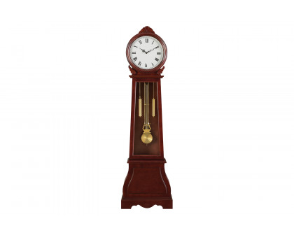 Coaster - Grandfather Clock With Chime in Brown Red