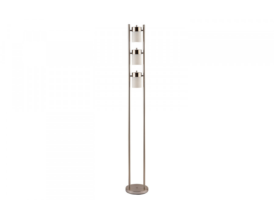 Coaster - Floor Lamp With 3 Swivel Lights in Brushed Silver