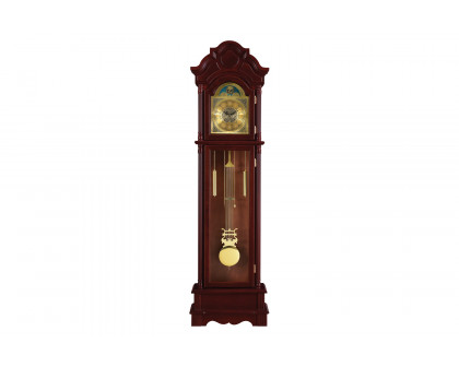 Coaster - Grandfather Clock in Brown Red/Clear