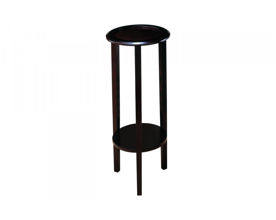 Coaster - Round Accent Table With Bottom Shelf in Espresso