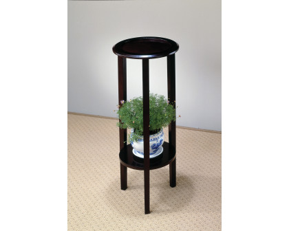 Coaster - Round Accent Table With Bottom Shelf in Espresso