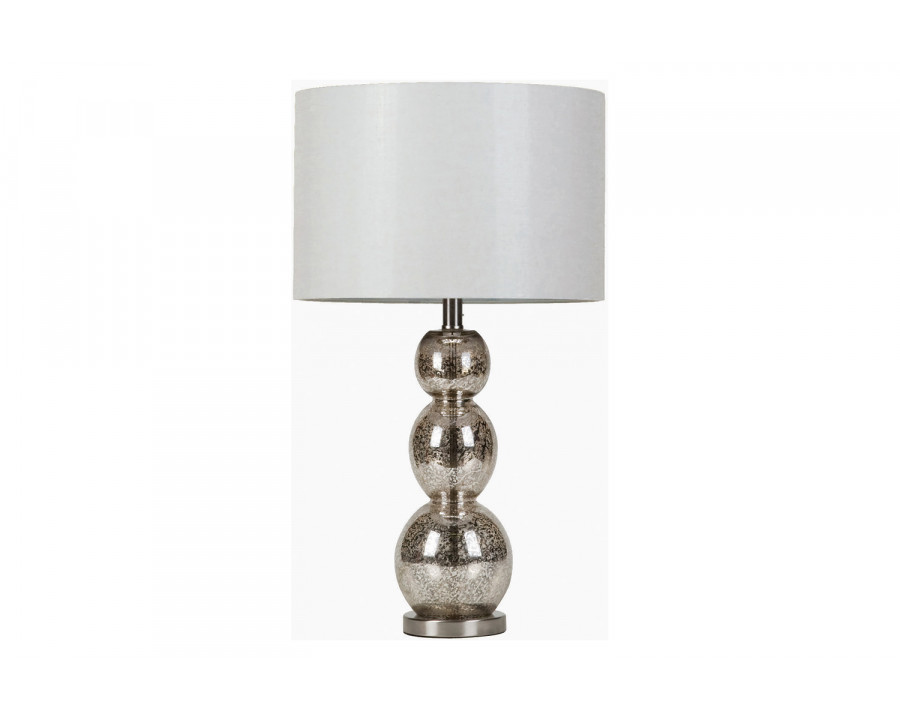 Coaster - Drum Shade Table Lamp in White/Antique Silver