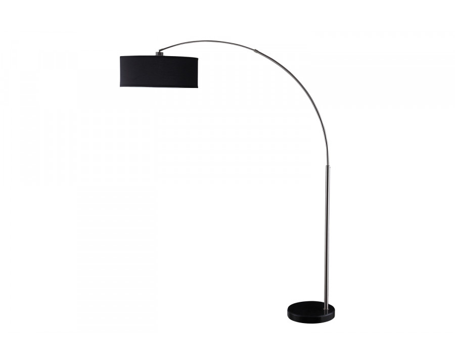 Coaster - Drum Shade Floor Lamp in Black/Chrome