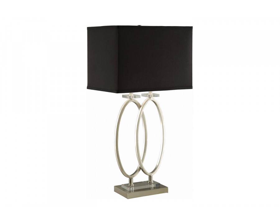 Coaster - Rectangular Shade Table Lamp in Black/Brushed Nickel