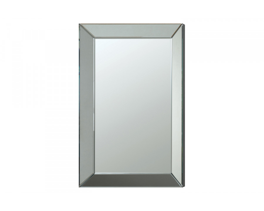 Coaster - Rectangular Beveled Wall Mirror in Silver