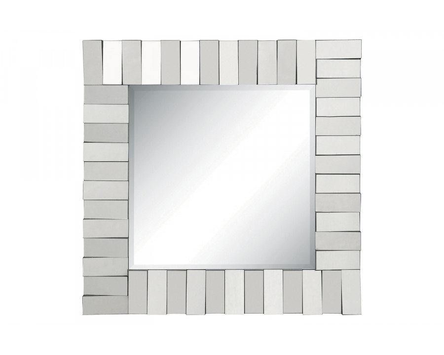 Coaster - Square Wall Mirror With Layered Panel in Silver