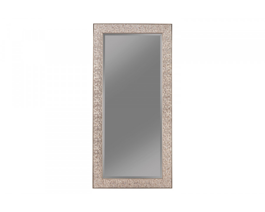 Coaster Rectangular Floor Mirror - Silver Sparkle