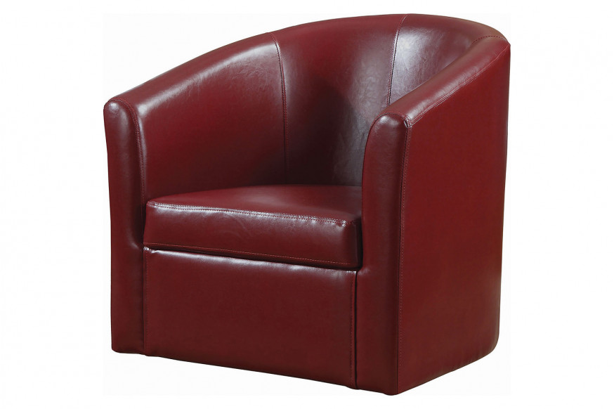 Coaster™ Upholstery Sloped Arm Accent Swivel Chair - Red