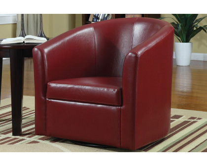 Coaster™ Upholstery Sloped Arm Accent Swivel Chair - Red