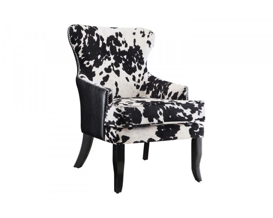 Coaster - Cowhide Print Accent Chair in Black/White