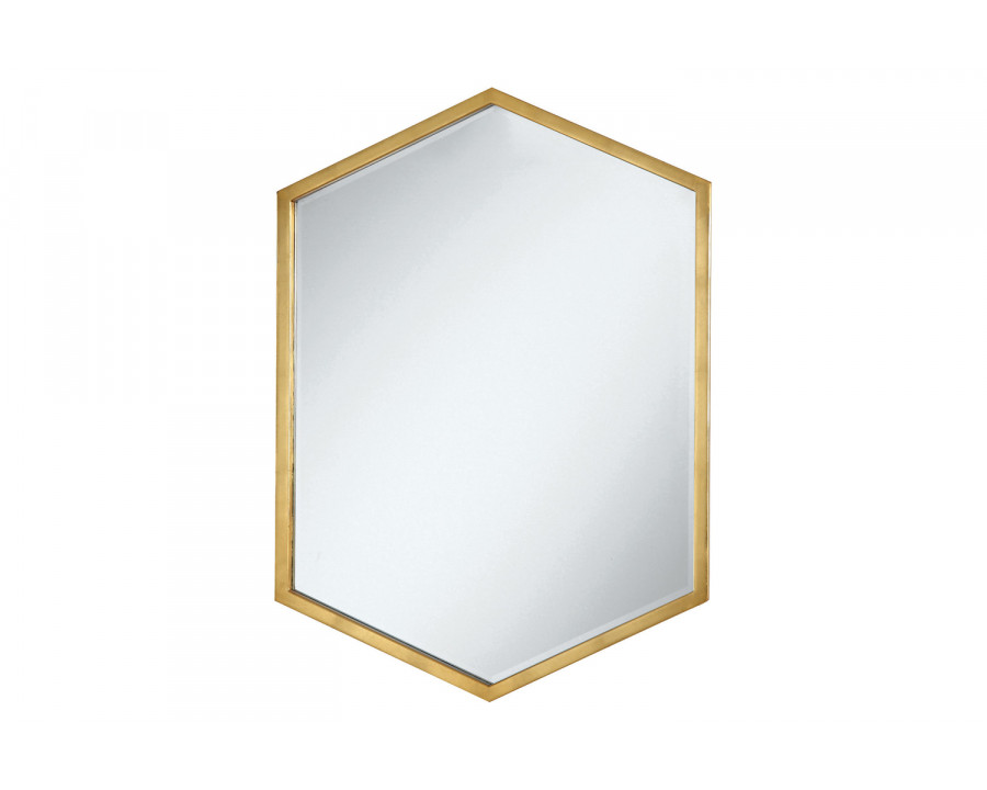 Coaster - Hexagon Shaped Wall Mirror in Gold