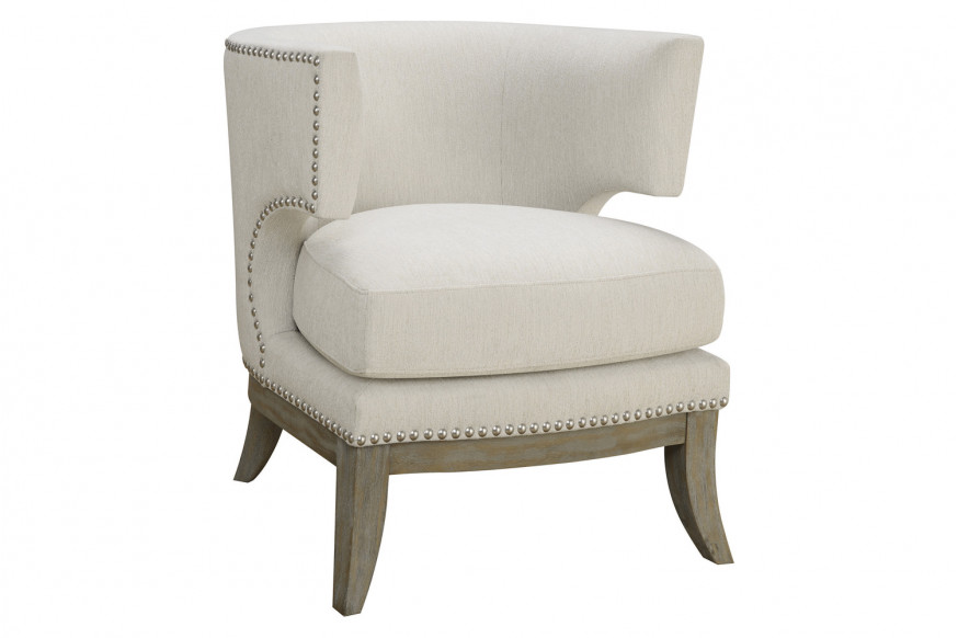 Coaster™ Barrel Back Accent Chair - White/Weathered Gray