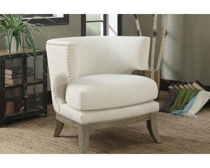 Coaster™ Barrel Back Accent Chair - White/Weathered Gray