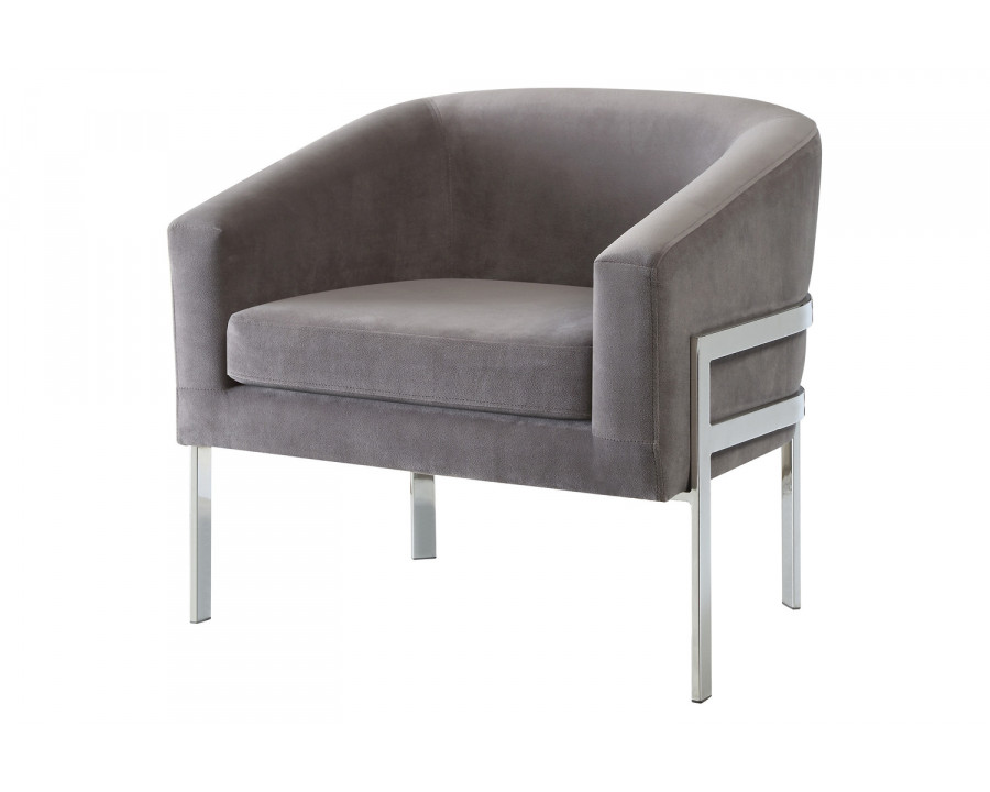 Coaster - Barrel Back Accent Chair With Sloped Arm in Gray