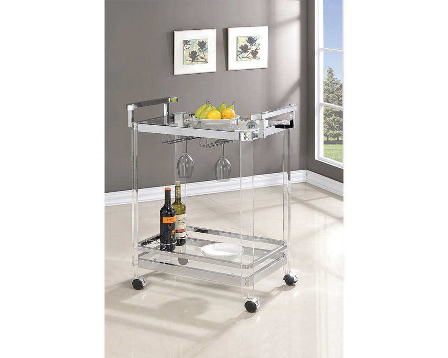 Coaster - 2-Tier Glass Serving Cart in Clear