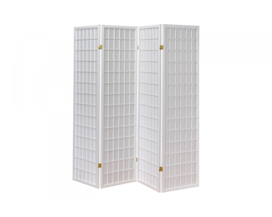 Coaster 4-Panel Folding Screen - White