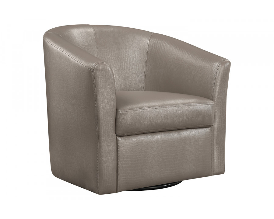 Coaster Upholstery Sloped Arm Accent Swivel Chair - Champagne