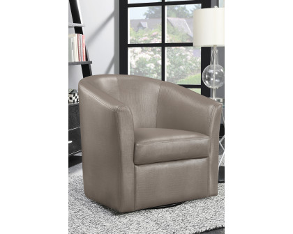 Coaster Upholstery Sloped Arm Accent Swivel Chair - Champagne