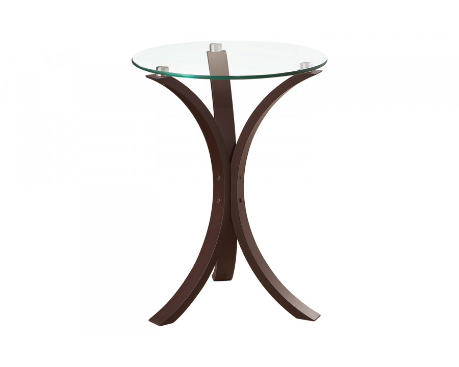 Coaster - Round Accent Table in Cappuccino